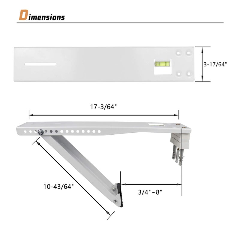 LBG Products AC Window Air Conditioner Bracket Heavy Duty Support Up to 165 lbs, Designed for 9,000 to 22,000 BTU Universal A/C Unit (LBW-L) - Image 2